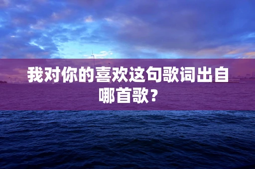 我对你的喜欢这句歌词出自哪首歌？