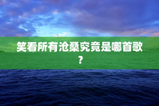 笑看所有沧桑究竟是哪首歌？