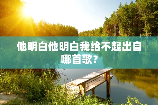 他明白他明白我给不起出自哪首歌？