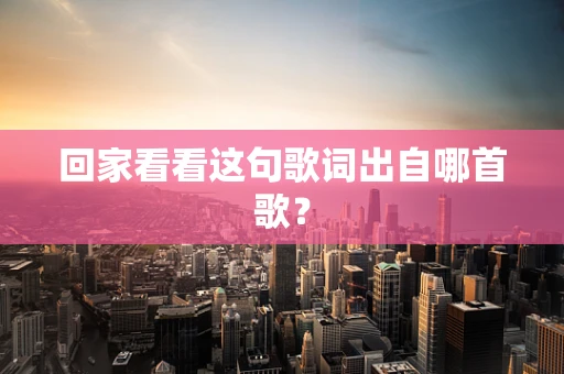 回家看看这句歌词出自哪首歌？