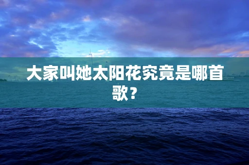 大家叫她太阳花究竟是哪首歌？