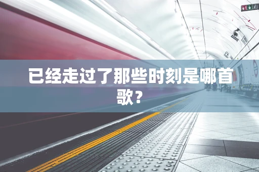 已经走过了那些时刻是哪首歌？