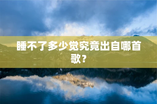 睡不了多少觉究竟出自哪首歌？