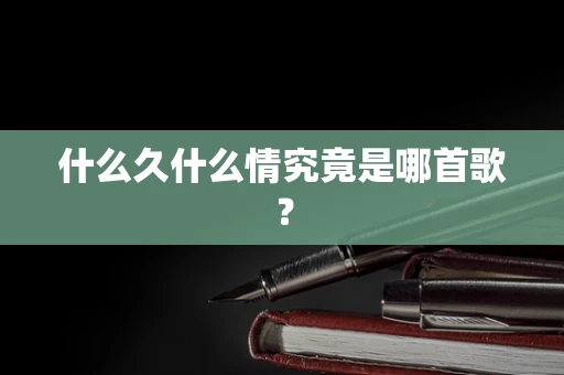 什么久什么情究竟是哪首歌？