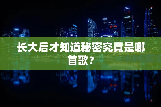 长大后才知道秘密究竟是哪首歌？