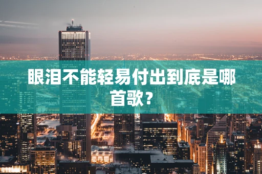 眼泪不能轻易付出到底是哪首歌？