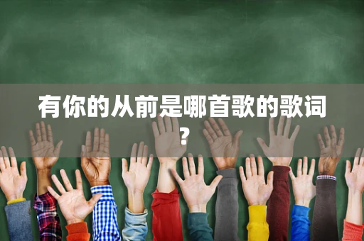 有你的从前是哪首歌的歌词？