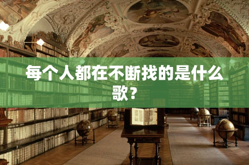 每个人都在不断找的是什么歌？