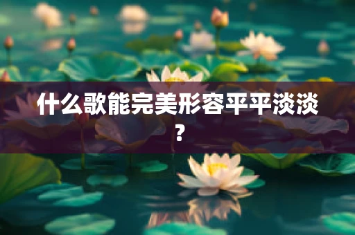 什么歌能完美形容平平淡淡？
