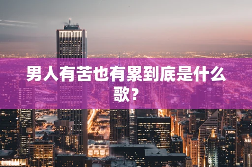 男人有苦也有累到底是什么歌？