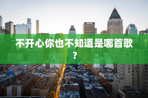 不开心你也不知道是哪首歌？
