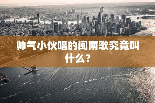 帅气小伙唱的闽南歌究竟叫什么？