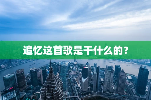 追忆这首歌是干什么的？