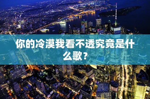 你的冷漠我看不透究竟是什么歌？