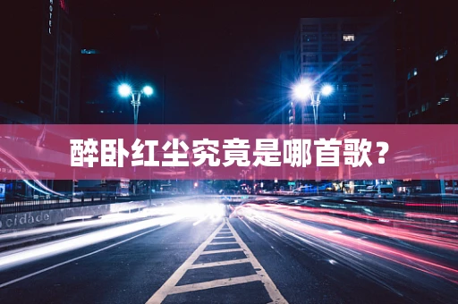 醉卧红尘究竟是哪首歌？