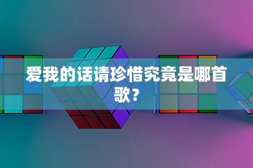 爱我的话请珍惜究竟是哪首歌？