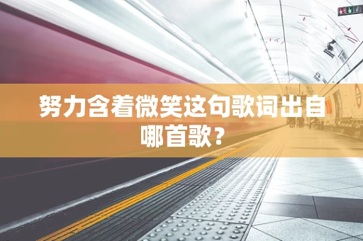 努力含着微笑这句歌词出自哪首歌？