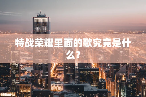 特战荣耀里面的歌究竟是什么？