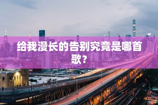 给我漫长的告别究竟是哪首歌？