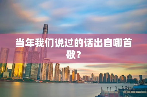 当年我们说过的话出自哪首歌？