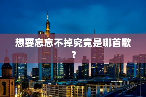 想要忘忘不掉究竟是哪首歌？