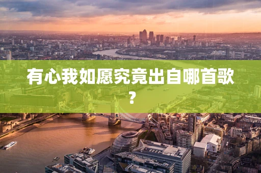 有心我如愿究竟出自哪首歌？