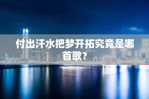 付出汗水把梦开拓究竟是哪首歌？