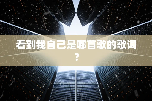 看到我自己是哪首歌的歌词？