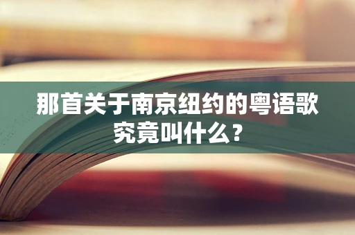 那首关于南京纽约的粤语歌究竟叫什么？