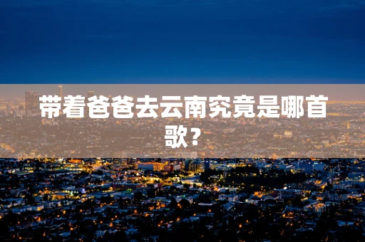 带着爸爸去云南究竟是哪首歌？