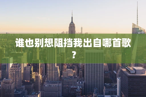 谁也别想阻挡我出自哪首歌？