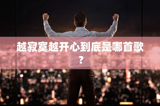 越寂寞越开心到底是哪首歌？