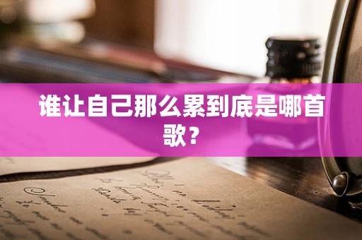谁让自己那么累到底是哪首歌？