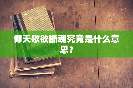 仰天歌欲断魂究竟是什么意思？