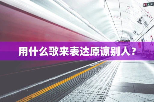 用什么歌来表达原谅别人？