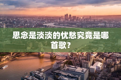 思念是淡淡的忧愁究竟是哪首歌？