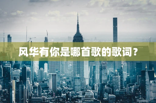 风华有你是哪首歌的歌词？