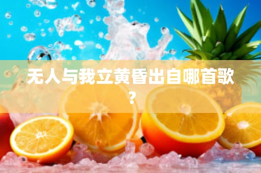 无人与我立黄昏出自哪首歌？