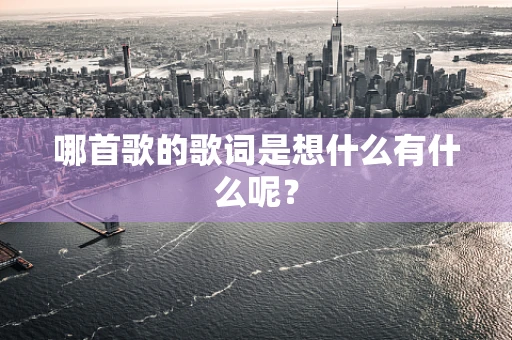 哪首歌的歌词是想什么有什么呢？